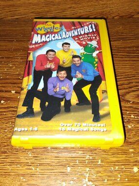 The Wiggles Magical Adventure- A Wiggly Movie (VHS, 2002 ) in Yellow Case